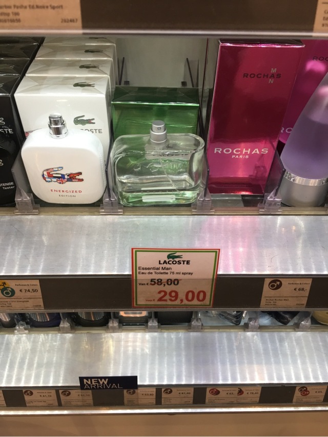 Duty free shop selling 2 for 49EUR perfumes